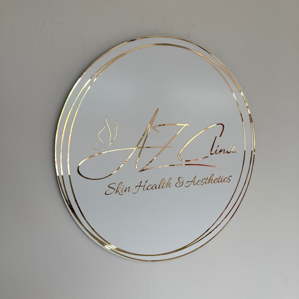 Round Business Mirror Logo Sign Acrylic Custom Logo Decoration, Office Wall Sign, Large Name Wall Sign 3D Mirror