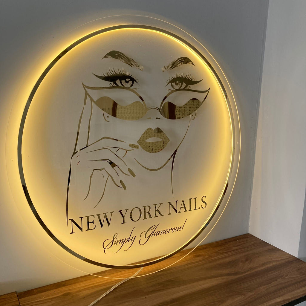 Business Neon Lights Mirror Logo Sign Acrylic Custom Logo Decoration O ...