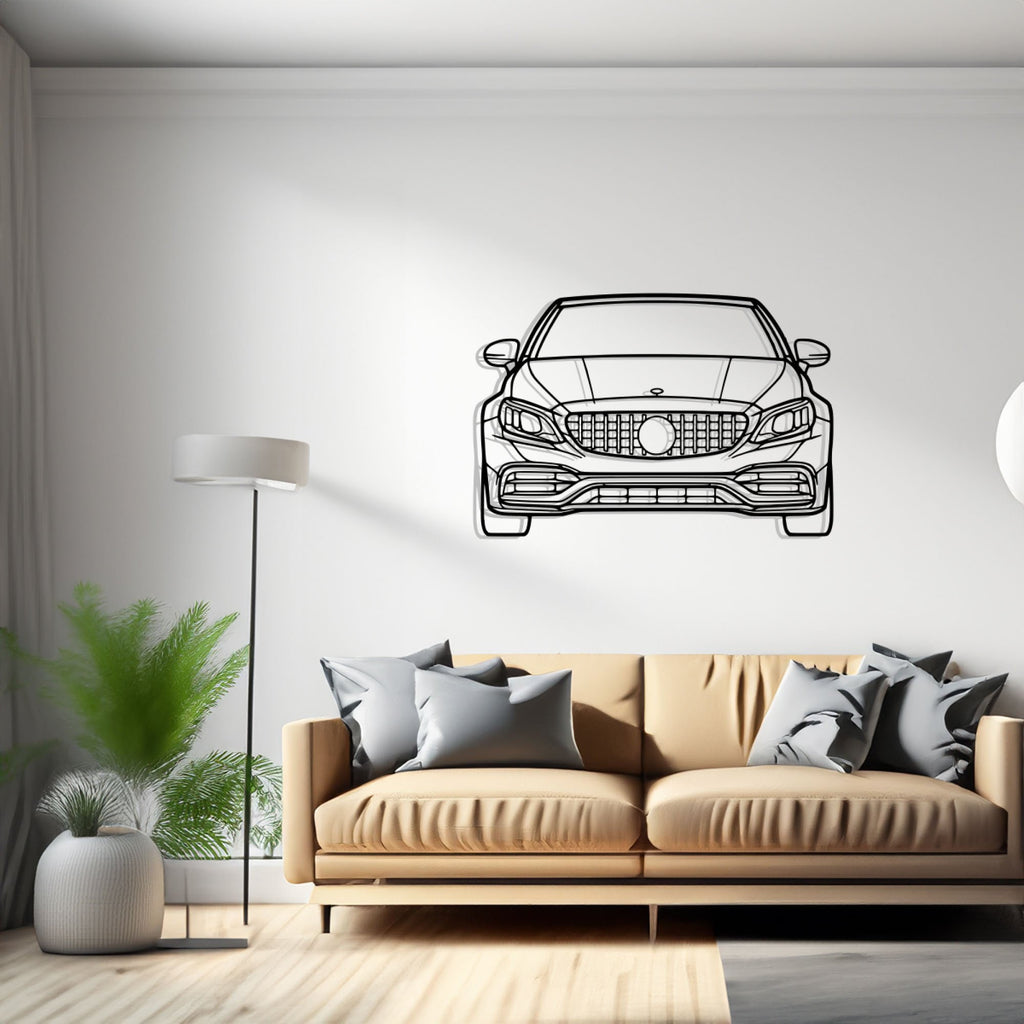 C63 AMG Front Silhouette Metal Wall Art, Birthday Gift, Gift for Him, Petrolhead Gift, Car Lover Gift, Car Decor Silhouette, Wall Hangings