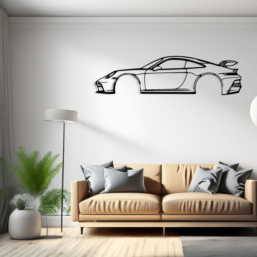911 GT3 Model 992 Detailed Silhouette Metal Wall Art, Birthday Gift, Gift for Him, Petrolhead Gift, Car Lover Gift, Wall Decor