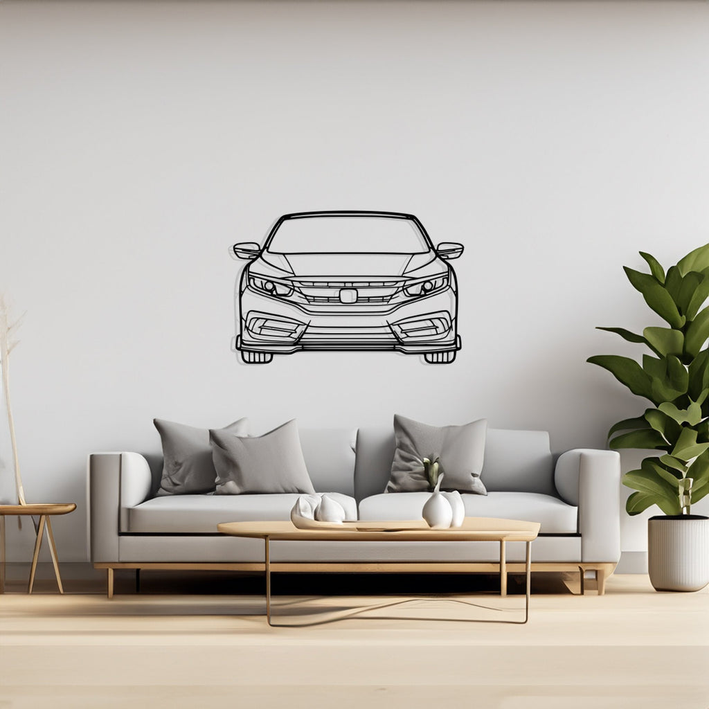Civic 2016 Front Silhouette Metal Wall Art, Birthday Gift, Gift for Him, Petrolhead Gift, Car Lover Gift, Car Decor Silhouette, Wall Hangings