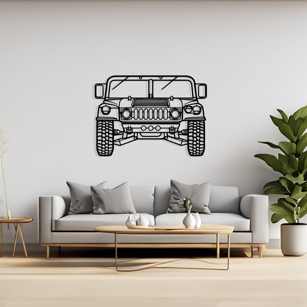 H1 Front Silhouette Metal Wall Art, Birthday Gift, Gift for Him, Petrolhead Gift, Car Lover Gift, Car Decor Silhouette, Wall Hangings