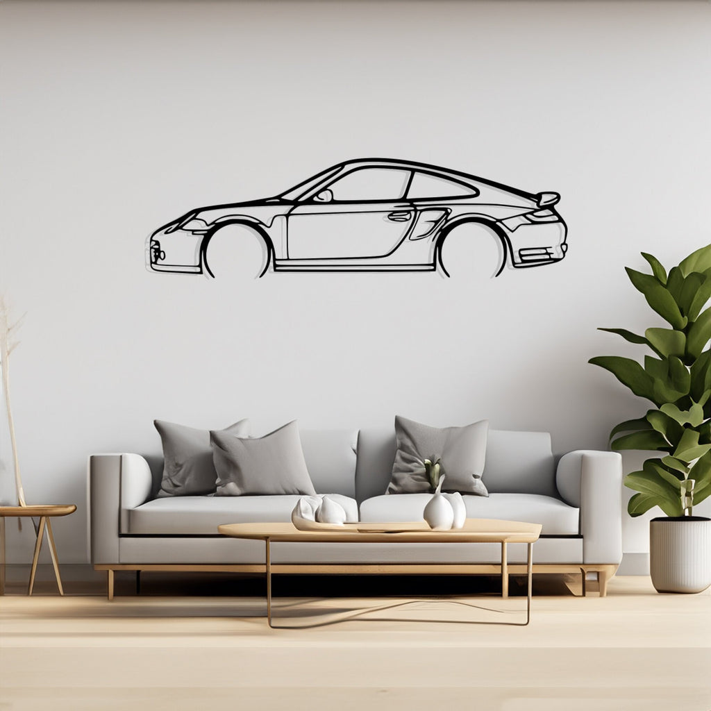 911 Turbo S Model 997 Detailed Silhouette Metal Wall Art, Birthday Gift, Gift for Him, Petrolhead Gift, Car Lover Gift, Wall Decor
