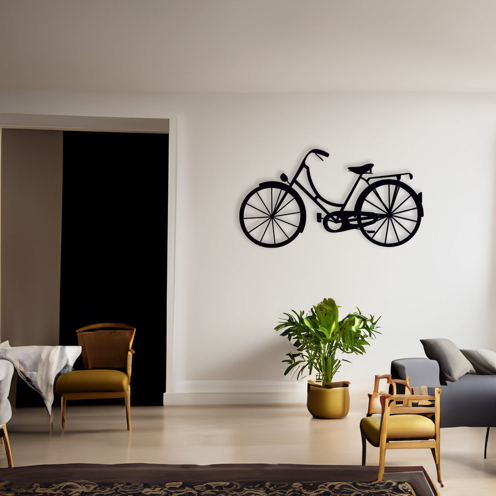 Retro Classic Bicycle Silhouette Metal Wall Decor, Wall Decor Interior, Housewarming Gifts, Metal Decor, Wall Decorative