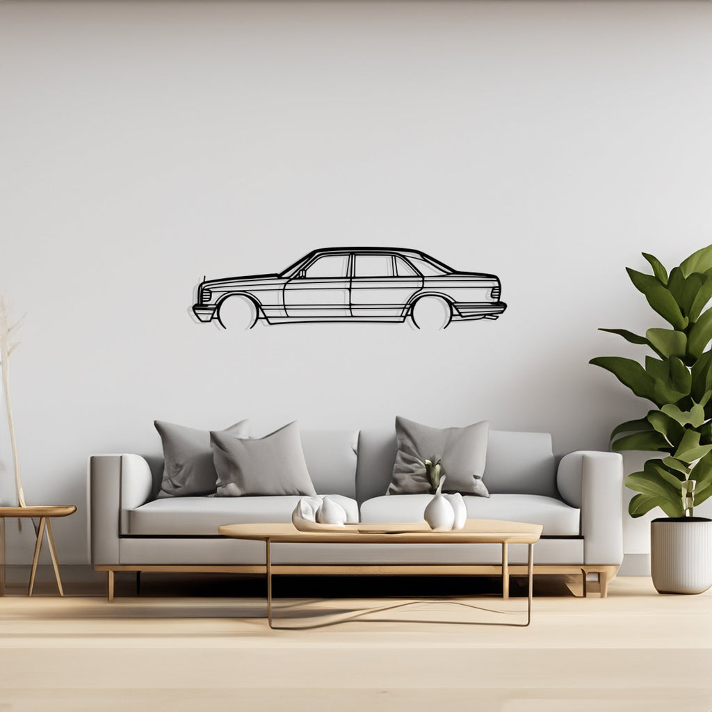 420 SEL 1988 Detailed Silhouette Metal Wall Art, Birthday Gift, Gift for Him, Petrolhead Gift, Car Lover Gift, Metal Car Decor Wall Decor
