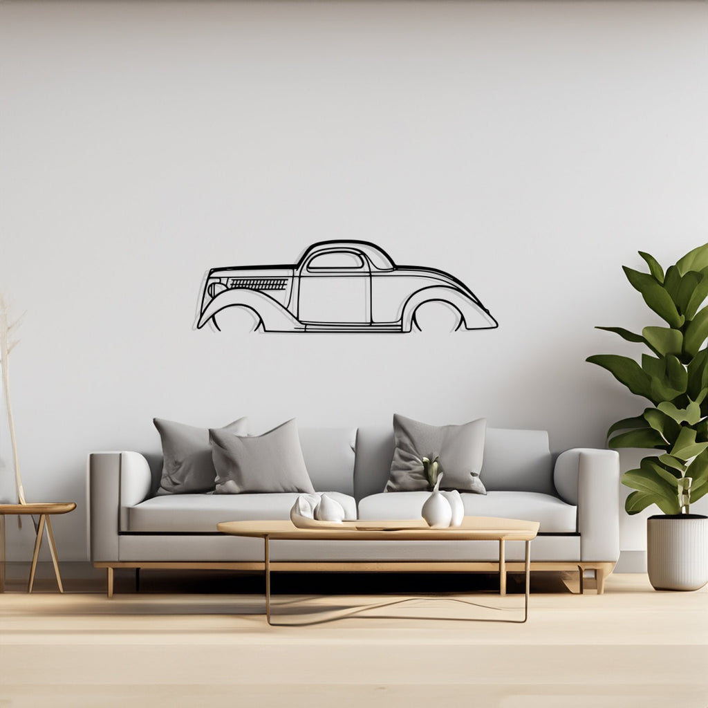Coupe 1936 Detailed Silhouette Metal Wall Art, Birthday Gift, Gift for Him, Petrolhead Gift, Car Lover Gift, Wall Decor