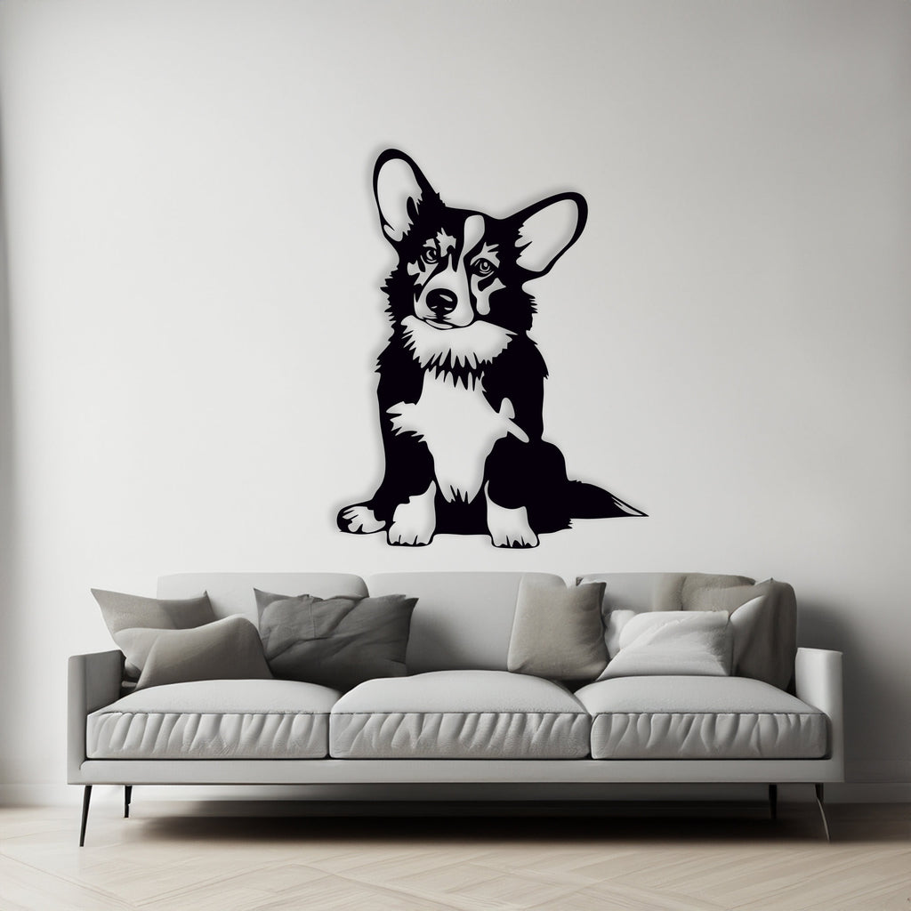 Pembroke Welsh Corgi Dog Silhouette Metal Wall Decor, Wall Decor Interior, Housewarming Gifts, Metal Decor, Wall Decorative