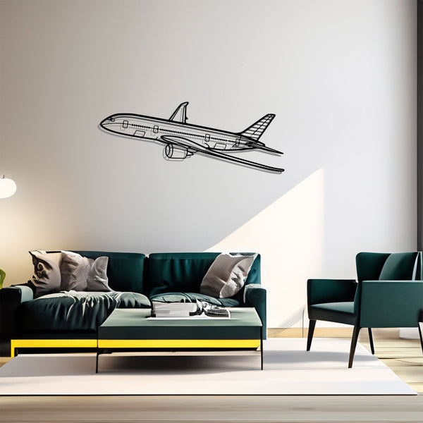 787 Angle Silhouette Metal Wall Art, Airplane Silhouette Wall Decor, Metal Aircraft Wall Art, Aviation Wall Decor, Plane