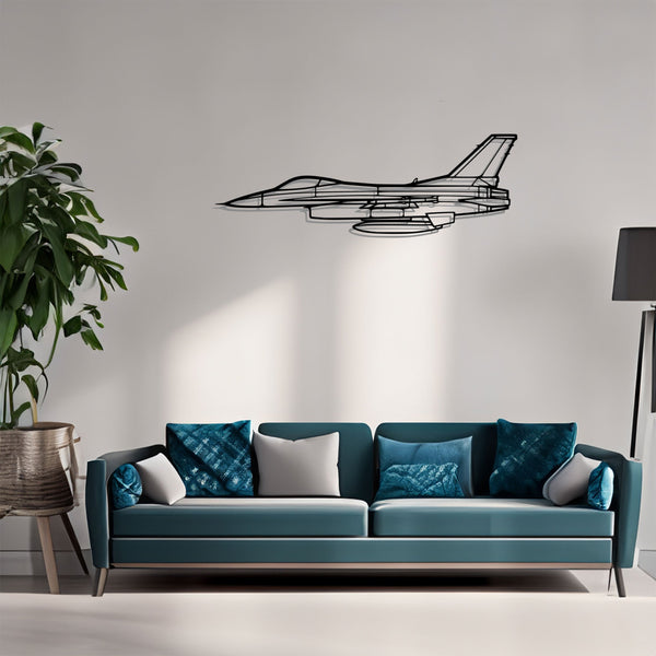 F-16A Silhouette Metal Wall Art, Airplane Silhouette Wall Decor, Metal Aircraft Wall Art, Aviation Wall Decor, Plane