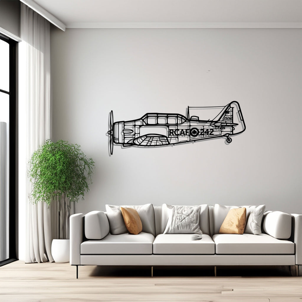 Harvard Silhouette Metal Wall Art, Airplane Silhouette Wall Decor, Metal Aircraft Wall Art, Aviation Wall Decor, Plane