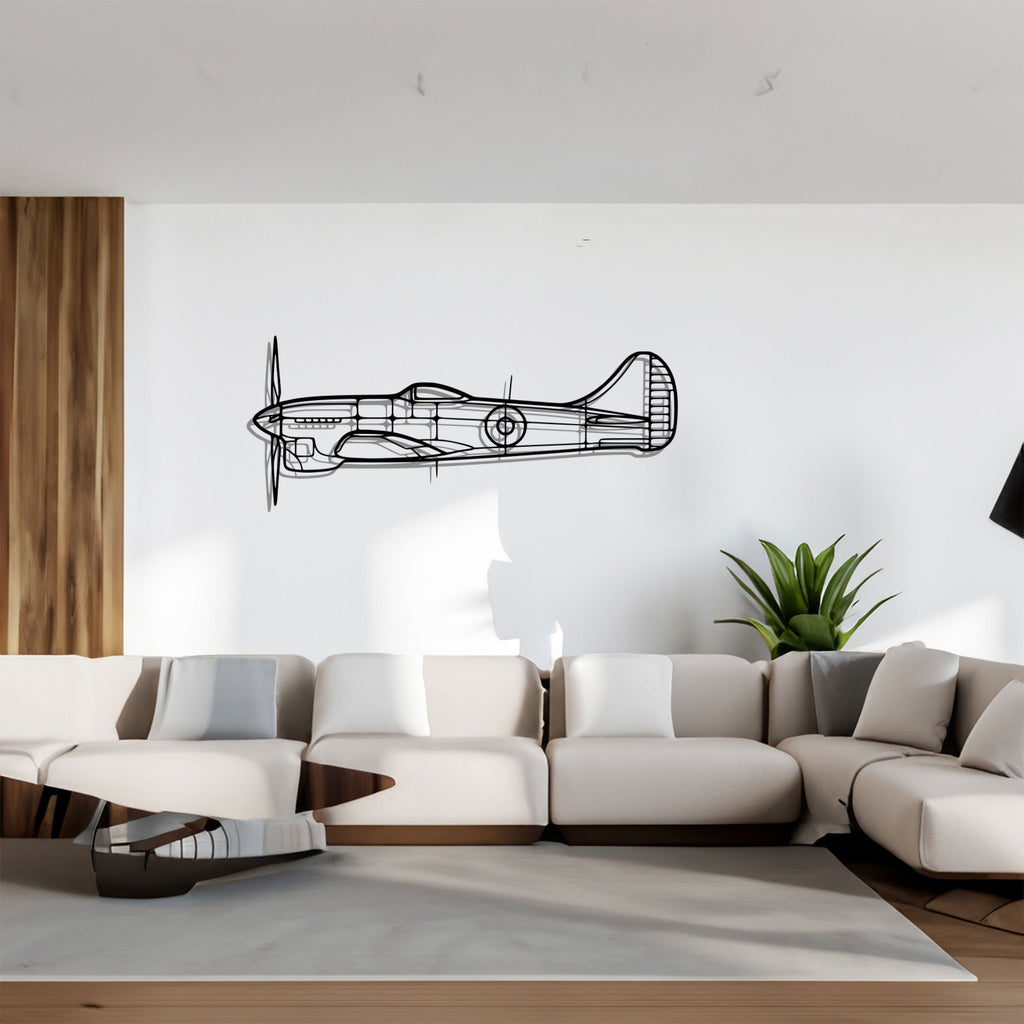Tempest Silhouette Metal Wall Art, Airplane Silhouette Wall Decor, Metal Aircraft Wall Art, Aviation Wall Decor, Plane