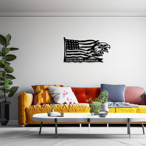 American Flag Silhouette Wall Art Metal, Wall Decor Metal, Wall Decor Interior, Housewarming Gifts, Metal Decor, Wall Decorative Metal
