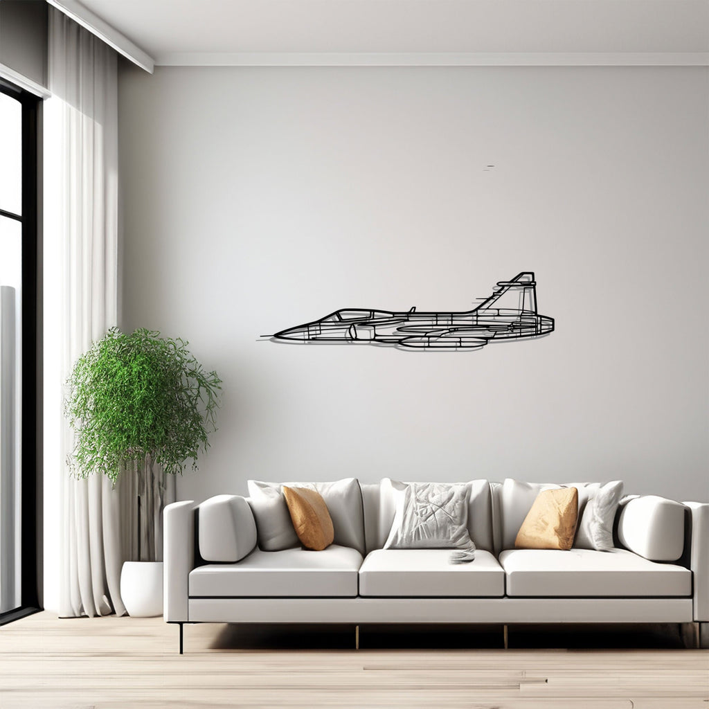 JAS 39 Gripern Silhouette Metal Wall Art, Airplane Silhouette Wall Decor, Metal Aircraft Wall Art, Aviation Wall Decor, Plane