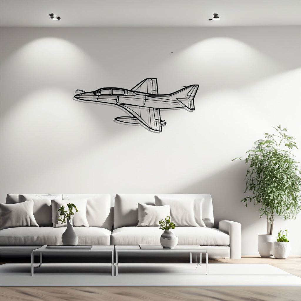 TA-4J Skyhawk Angle Silhouette Metal Wall Art, Airplane Silhouette Wall Decor, Metal Aircraft Wall Art, Aviation Wall Decor, Plane