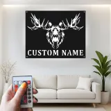 LED Moose Head Metal Sign | Custom Wildlife Wall Art | Personalized Rustic Cabin & Lodge Decor | Hunter Gift Idea