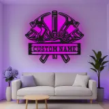 Custom Carpenter Tools Led Light Metal Wall Art Personalized Gift for Woodworkers Workshop Decor 3
