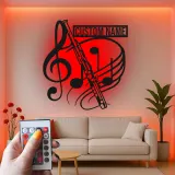 Personalized Flute LED Metal Sign | Custom Music Note Wall Art | Musician Name Decor | Gift for Band Room