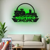 Cartel LED de Tractor de Granja Personalizado | Decoración Mural de Metal Personalizada | Decoración Rústica de Granja para Establo | Regalo Hecho a Mano para Granjeros