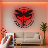 Cartel de metal personalizado con luz LED de libélula, regalo para amantes de la naturaleza, decoración para dormitorio o salón