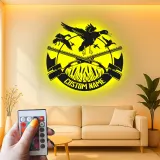 Personalisierte LED-Metall-Wandkunst mit Entenjagd-Motiv – Geschenk für Jäger, Männerhöhle oder Hüttendeko