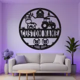 Panneau de Tracteur de Ferme Personnalisé | Décoration Murale LED | Décor de Nursery et Cadeau Unique pour Agriculteur