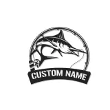 Enseigne en métal Marlin Fish personnalisée | Décor de pêche LED sur mesure | Cadeau pour pêcheur pour man cave | Art mural de maison au bord du lac