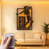 Custom Dancer and Speaker Led Light Metal Wall Art Personalized Music Lover Gift Bedroom or Studio Decor