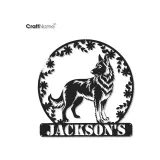 Insegna in metallo LED personalizzata per amanti dei cani con pastore tedesco
