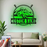 Panneau mural en métal d'alpiniste personnalisé | Décor de chalet moderne avec rétroéclairage LED | Cadeau unique pour les amateurs de sports d'hiver