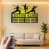 Arte Murale in Metallo per Arti Marziali Personalizzata | Insegna LED Personalizzata per Kung Fu | Regalo Decorativo per Dojo e Scuola di Karate