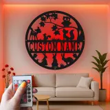 Décoration murale en métal personnalisée avec animaux des bois en rétroéclairage - Cadeau de nursery pour enfants