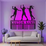 Insegna in metallo LED a silhouette di cheerleader personalizzata regalo per squadra di cheer decorazione camera teen