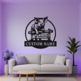Panneau de Ferme de Cochon Personnalisé | Décoration Murale en Métal LED | Cadeau pour Agriculteur et Décor Rustique de Ferme