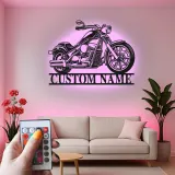 Insegna in metallo LED personalizzata per motociclisti, regalo per appassionati, decorazione per garage o man cave
