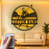 Custom Tennis Player LED Metal Wall Art | Personalized Name Sign | Athlete Bedroom Decor | Premium Sports Gift