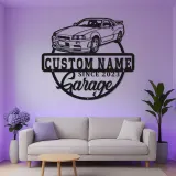 Custom LED Garage Sign | Personalized Metal Car Wall Art | Automotive Man Cave Decor | Unique Gift for Car Enthusiast