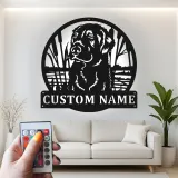 Custom Labrador Retriever Sign | LED Light Metal Wall Art | Personalized Dog Lover Gift | Realistic Pet Portrait Home Decor