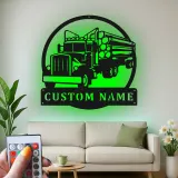 Personalisierte Logging Truck Metallschild | LED Wandkunst | Geschenk für Trucker | Männerhöhlen & Garagen Dekor