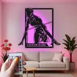 Custom Track Runner Led Light Metal Wall Art Personalized Athlete Gift Sports Room Decor for Runners 1