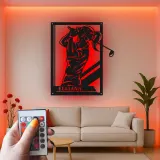 Insegna in metallo personalizzata per golfista femminile con luce LED