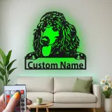 Panneau personnalisé pour Caniche Standard | Décoration murale en métal LED personnalisée | Cadeau pour amoureux des chiens et décor de portrait d'animal de compagnie