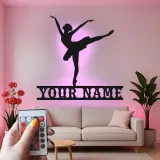 Insegna in metallo LED ballerina personalizzata, regalo per ballerini, decorazione per studio di danza o camera da letto