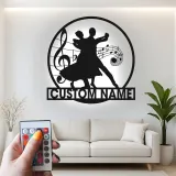 Cartel de metal personalizado de pareja de baile de salón con luz LED regalo para amantes de la danza decoración de estudio o salón