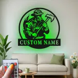 Panneau Métallique LED Personnalisé pour Pompier | Décoration Murale Personnalisée pour Pompier | Décor pour Premier Intervenant pour Caserne ou Man Cave