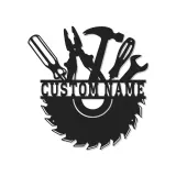 Panneau LED en métal pour menuisier personnalisé | Art mural d'atelier personnalisé | Cadeau pour menuisier | Décor de garage illuminé
