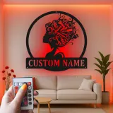 Custom Hairstylist LED Sign | Personalized Metal Wall Art for Salon Decor | Beauty Shop Logo & Hairdresser Gift