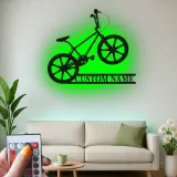 Custom BMX Bike Led Light Metal Wall Art Personalized Gift for Cyclists Garage or Bedroom Decor