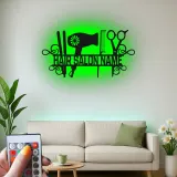 Custom LED Hair Salon Sign | Personalized Metal Wall Art for Stylists | Beauty & Barber Shop Decor