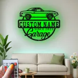 Cartel de metal LED de coche deportivo personalizado regalo para entusiastas de coches decoración de garaje