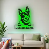 Personalisierte LED-beleuchtete Metall-Wandkunst mit Hundemotiv – Geschenk für Haustiereltern, Wohn- oder Eingangsbereich-Deko